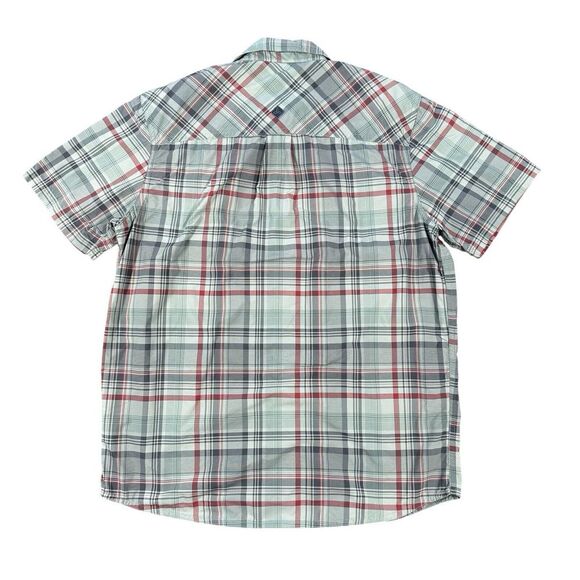 Prana Small Gray Plaid Short Sleeve Button Up Men's‎ Hiking Shirt - Picture 2 of 7